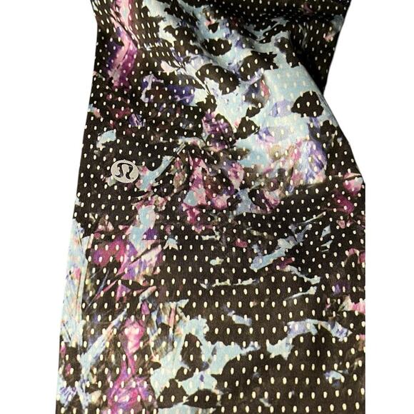 Lululemon All Sport Crop Floral Sport Tranquil Blue Multi Leggings w Pocket Sz 4 - Picture 5 of 6